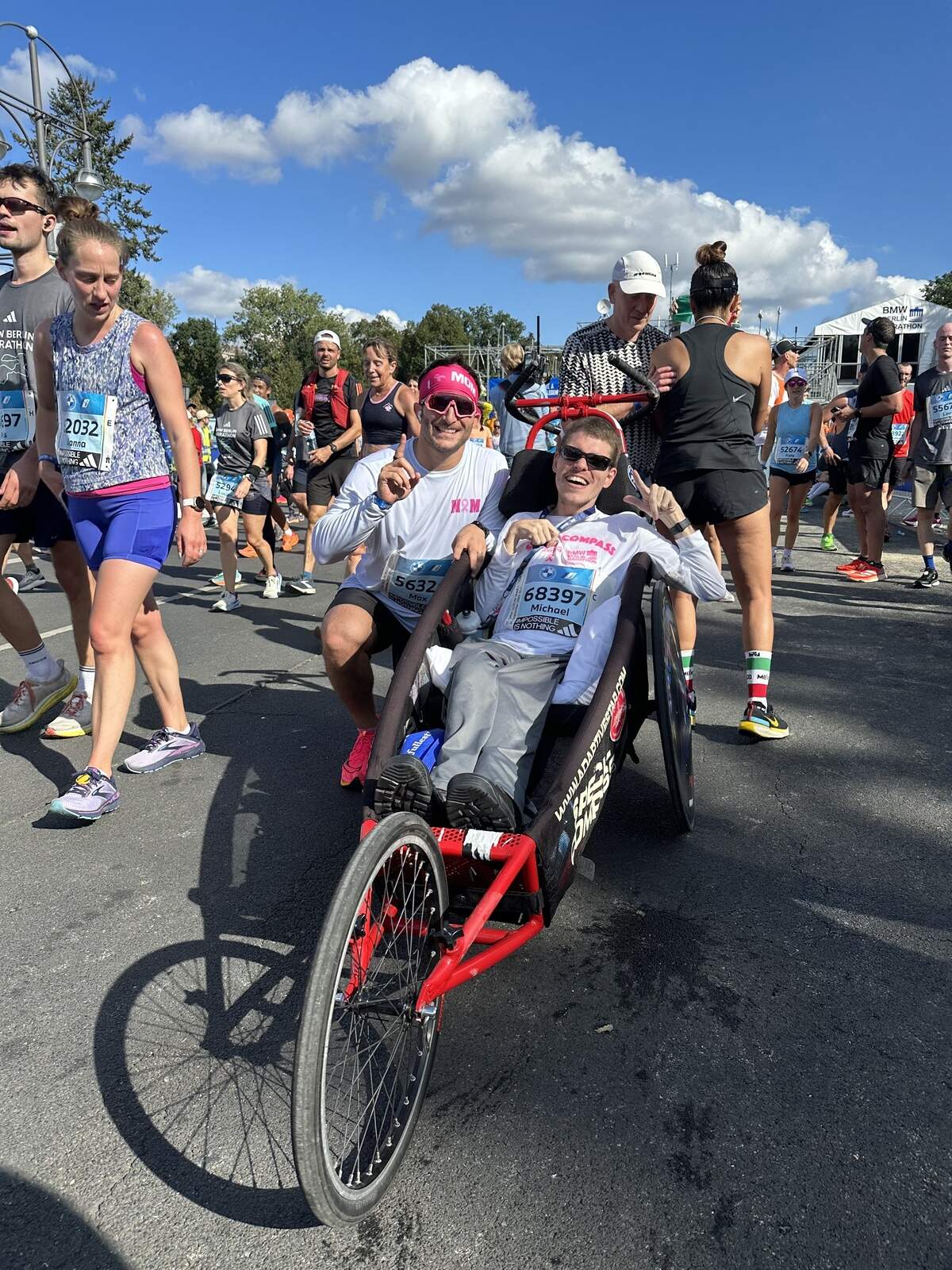 Max Fink, left, and Michael Sayih, right, will participate in The Great World Race — seven marathons in seven days across seven continents — from Nov. 15-21.