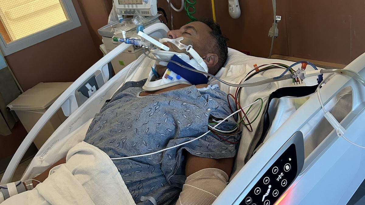 Charles Woods while hospitalized at Memorial Regional Hospital in Hollywood.