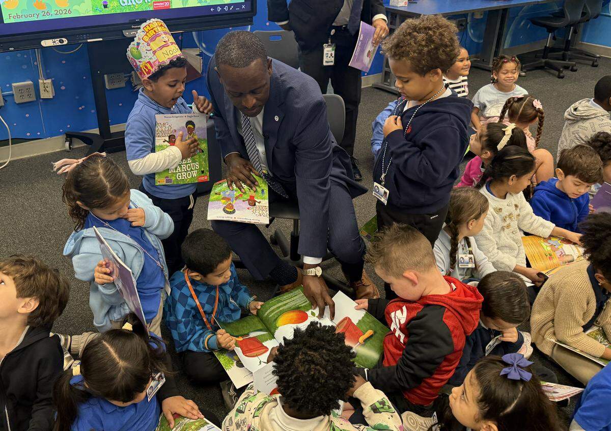 BCPS Superintendent Howard Hepburn reads to students at Pembroke Lakes Elementary School in Pembroke Pines.