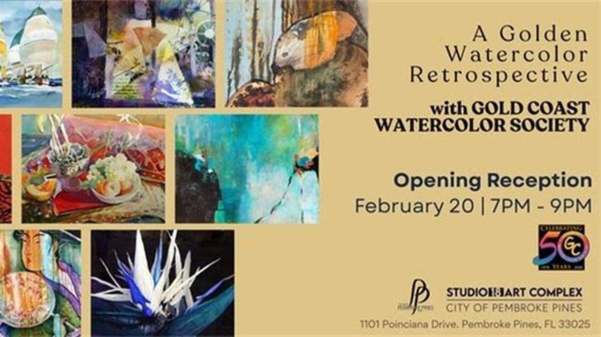 “A Golden Watercolor Retrospective,” opens at Studio 18 Art Complex on Friday, Feb. 20, with a reception from 7 to 9 p.m..