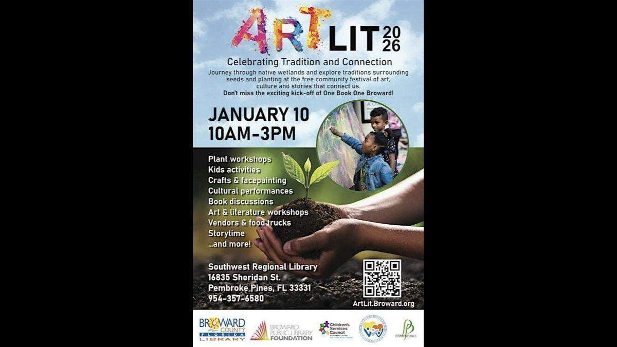 Broward County’s eighth annual ArtLit Festival will be hosted in Pembroke Pines at the Southwest Regional Library.