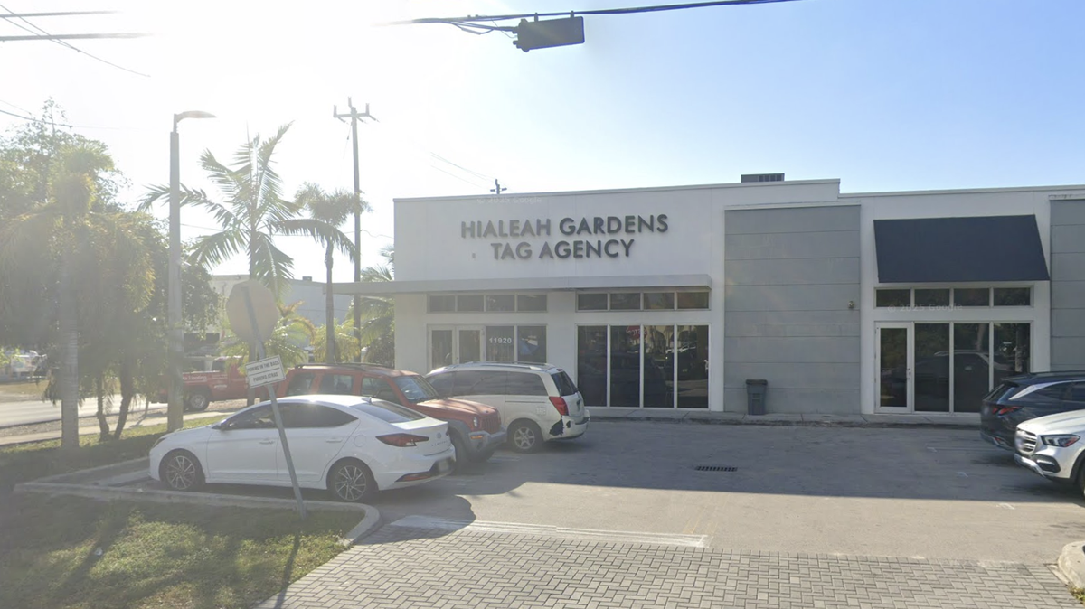 Screen grab of the Hialeah Gardens Tag Agency, located at 11922 NW 87th Court in November 2025.
