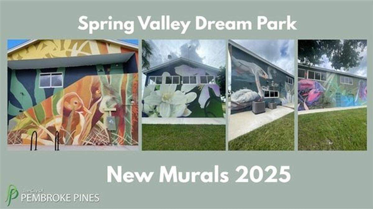 Local artists Ernesto Maranje and Ktano created four new murals at Spring Valley Dream Park, located at 1700 NW 160th Ave. in Pembroke Pines.
