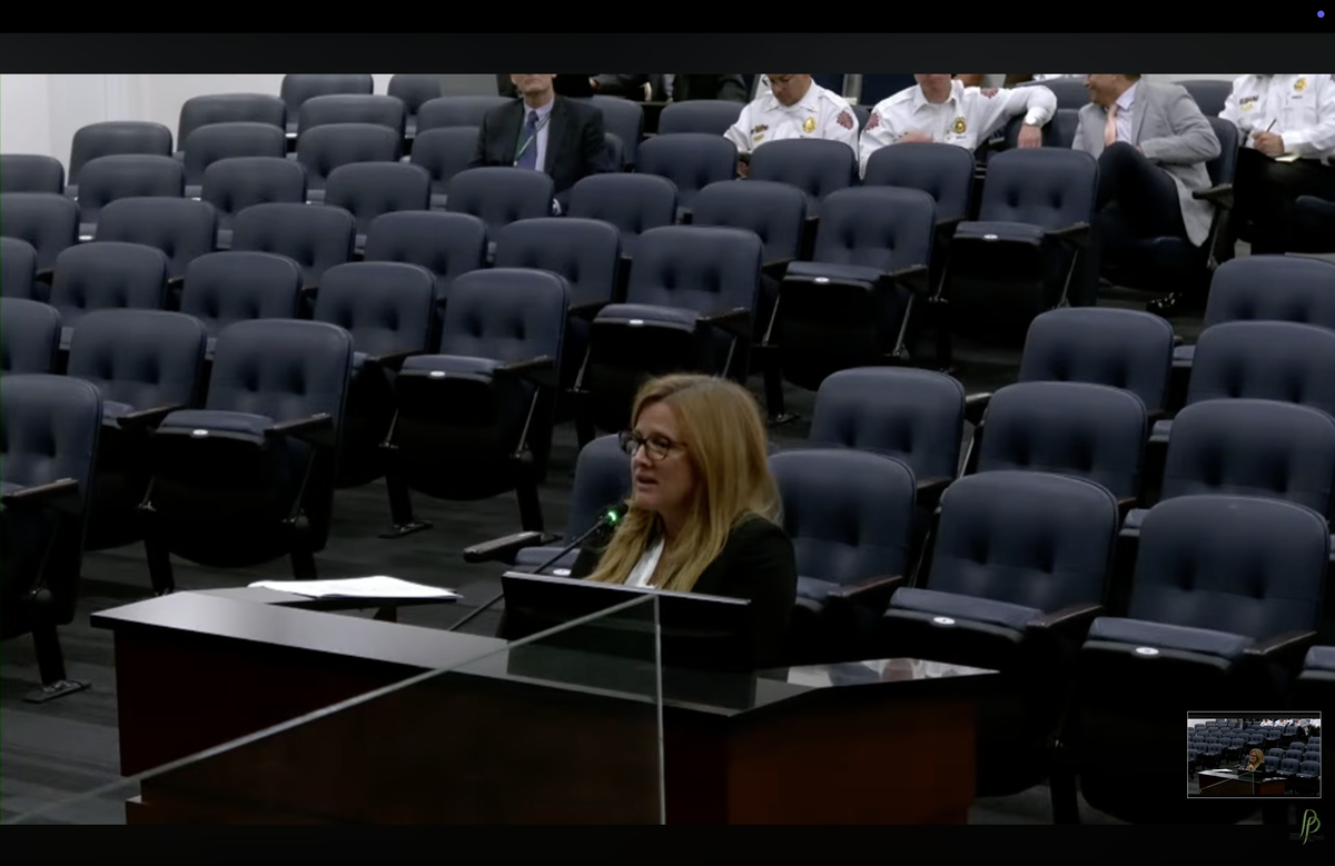 Assistant City Manager and Director of Recreation and Cultural Arts Christina Goulding speaks at the May 6 city commission meeting.