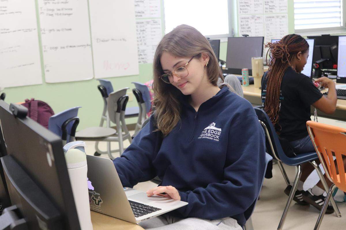 Erica Zuber, co-editor-in-chief of The Edge, pictured in class.