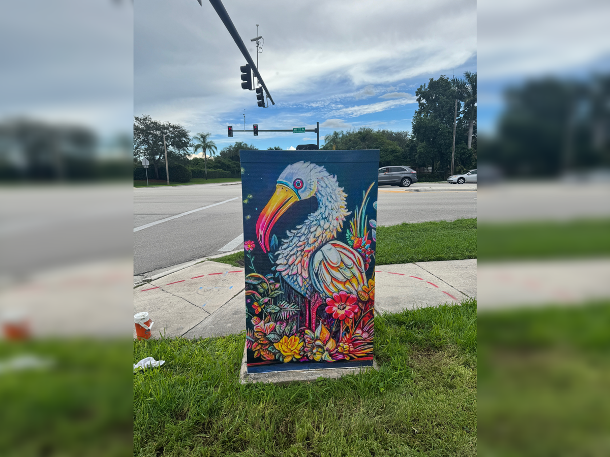 “Guardian of the Ethereal Garden,” the 2024 Pembroke Pines Arts Festival poster design by artist Larissa Meek featured at 172nd Avenue and Ninth Street.