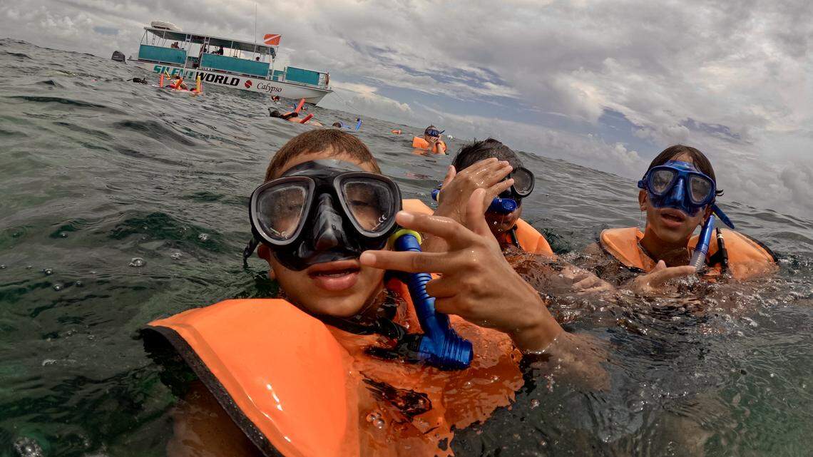 Students snorkeling at John Pennekamp Coral Reef State Park last summer.