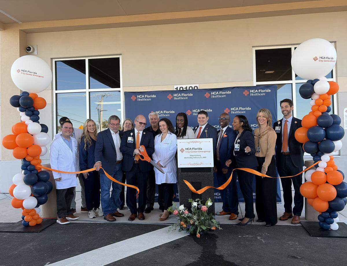 Broward County and HCA Florida Healthcare leaders host a ribbon-cutting ceremony at the HCA Florida City Center Emergency center, 10100 Pines Blvd., on Feb. 11.