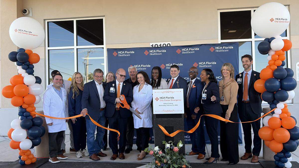 Broward County and HCA Florida Healthcare leaders host a ribbon-cutting ceremony at the HCA Florida City Center Emergency center, 10100 Pines Blvd., on Wednesday, Feb. 11.