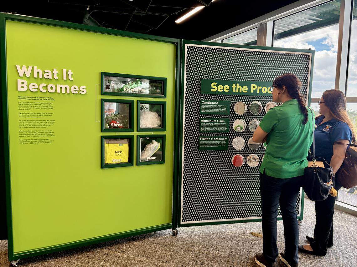 Waste Management Recycling South Florida's glass-paneled “education room” will host community groups for hands-on learning about how to handle recylable goods.