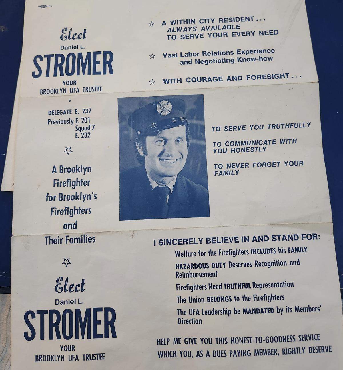 Daniel Stromer served as a firefighter in the New York Fire Department for over 26 years.