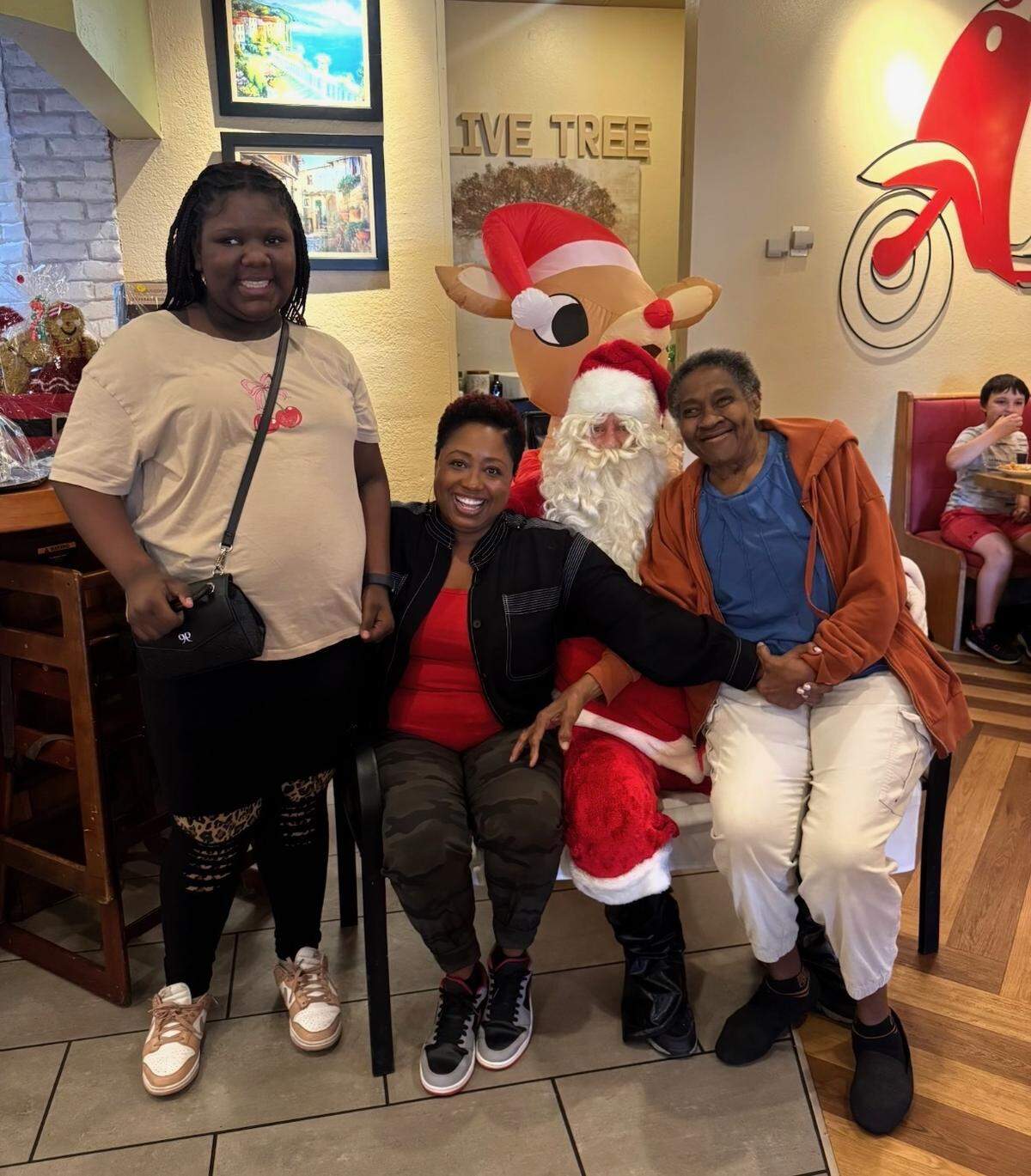 Maya Payoute, left, Selina Hightower, center, and Brenda Payoute