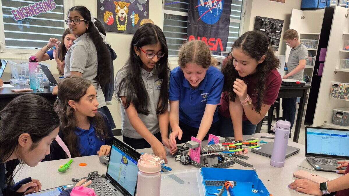 The Astrocheeses, Pembroke Pines Charter Middle School’s first all-girls robotics team.