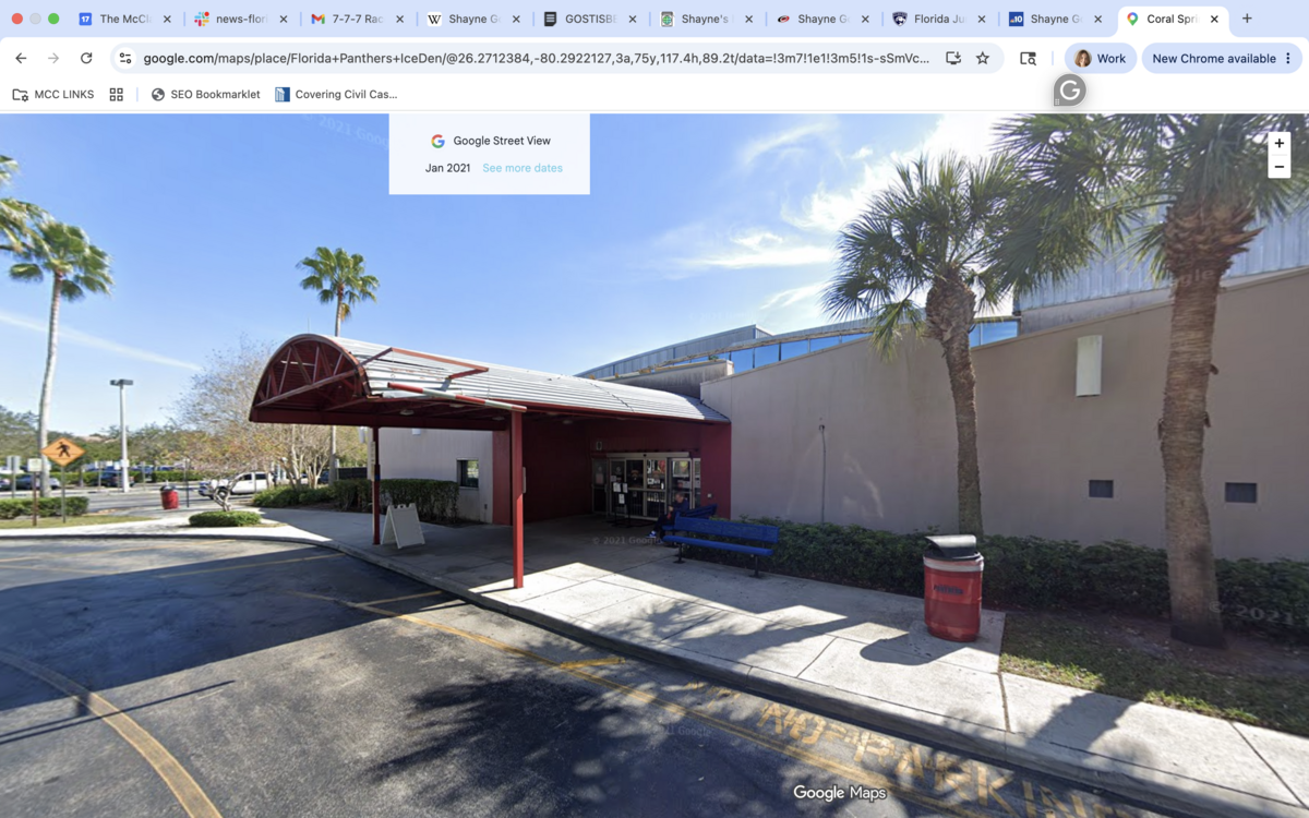 Screen grab of the Florida Panthers IceDen in Coral Springs, where Carolina Hurricanes defenseman Shayne Gostisbehere trained during his childhood while playing for the Junior Panthers.