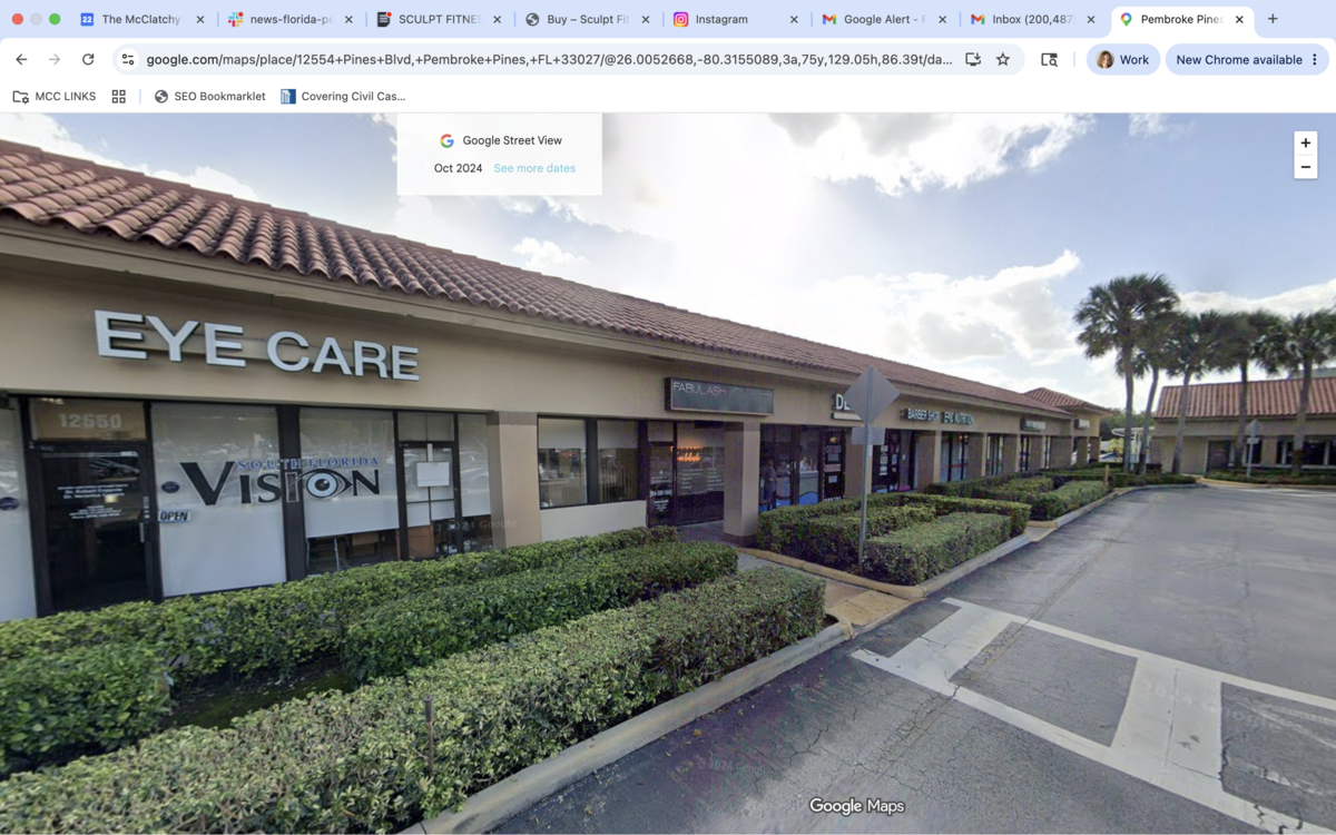 Screen grab of 12554 Pines Blvd., the future site of Sculpt Fitness’ Pembroke Pines studio.