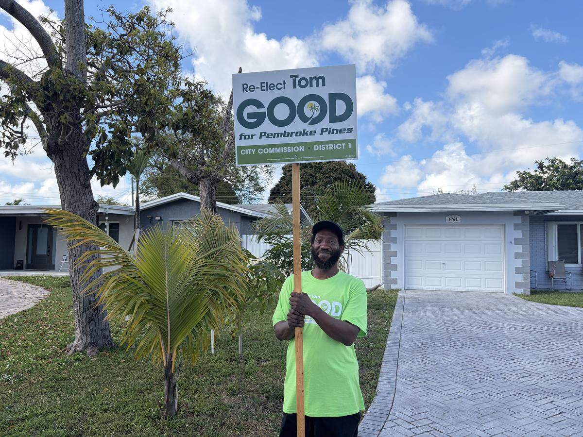 Eric Robertson, a canvasser for District 1 candidate Tom Good.