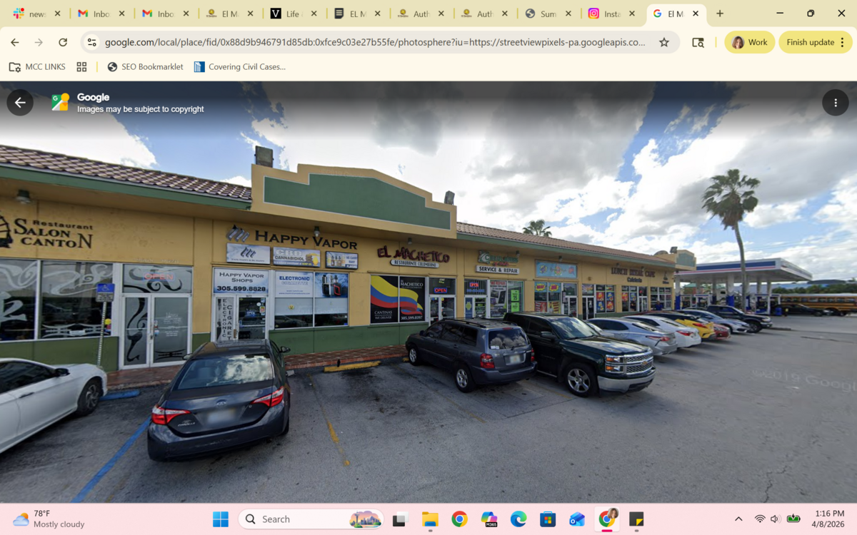 Screen grab of El Machetico’s flagship location in Doral.