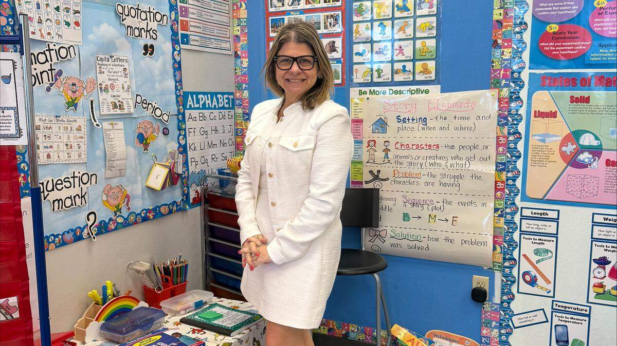 Ilona Tinerino-Allen in her classroom at Pasadena Lakes Elementary School.