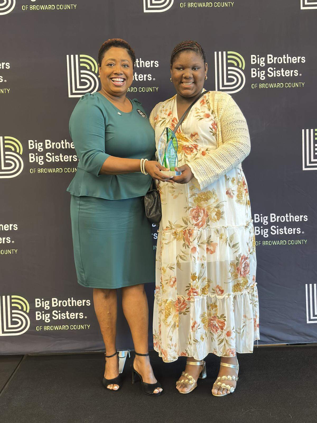 Selina Hightower, left, and Maya Payoute at the Big Brothers Big Sisters of Broward County’s fourth annual The Big Thank You Breakfast on Jan. 21 in Miramar.