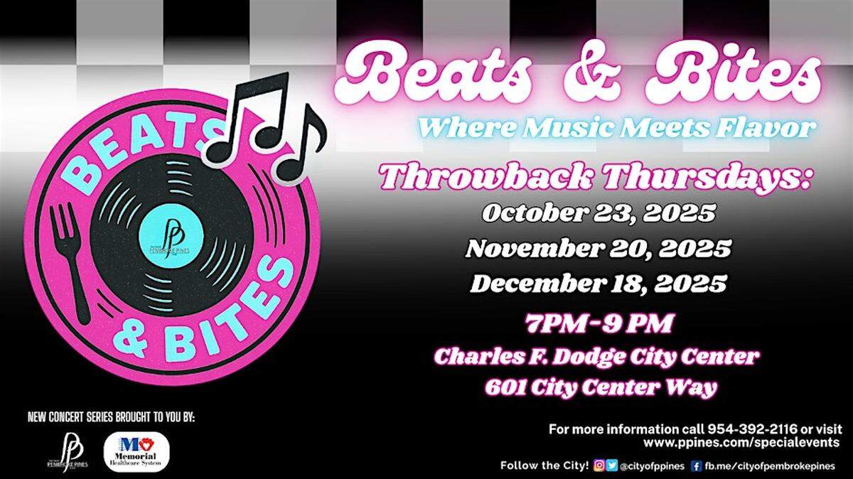 Pembroke Pines combines live 90’s hits, arcade games, and food trucks for its inaugural Beats and Bites monthly concert series.
