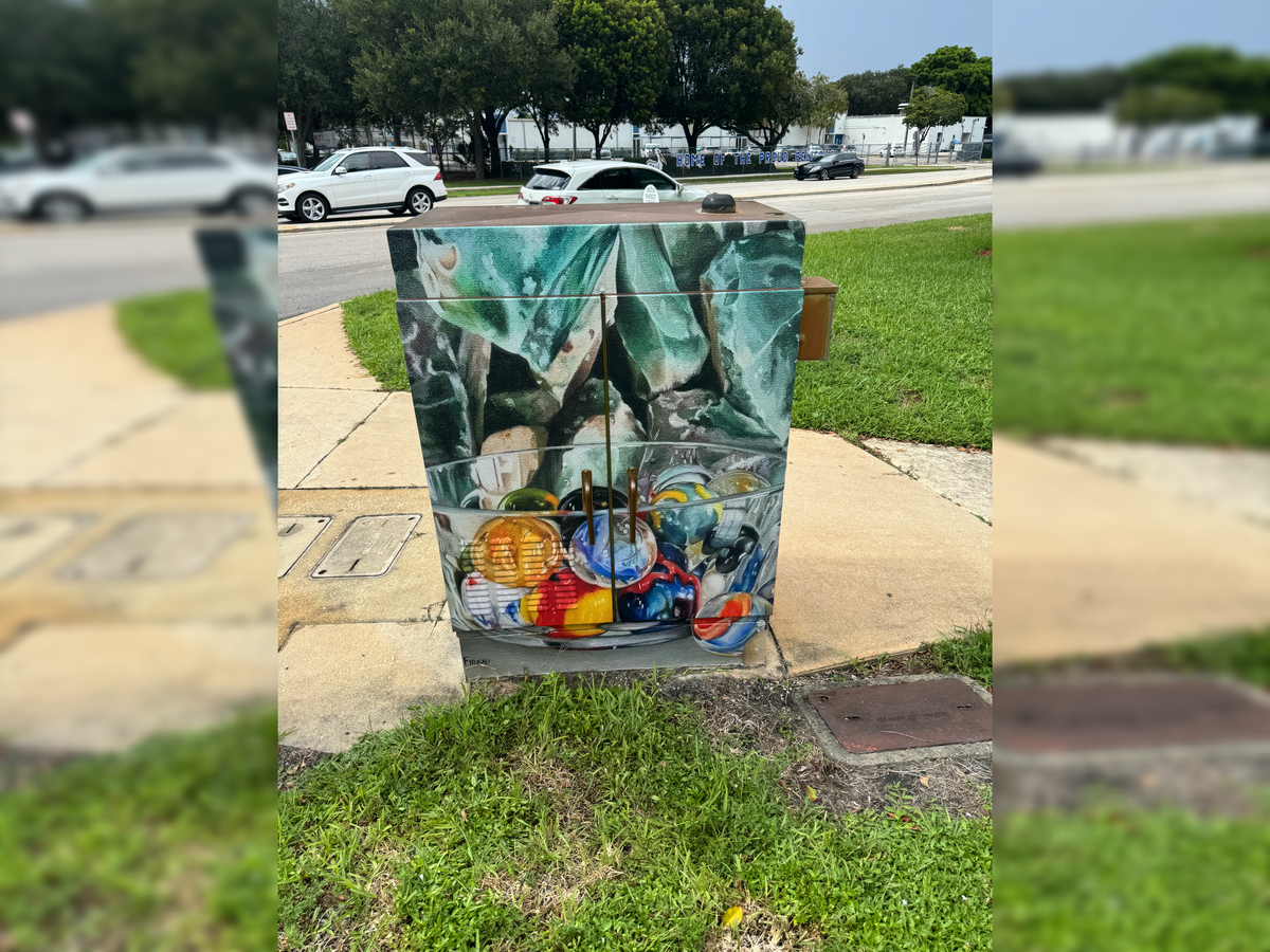 Ana Aguerrevere’s “Marbles,” the 2021 winning artwork featured at Taft Street and Hiatus Road.