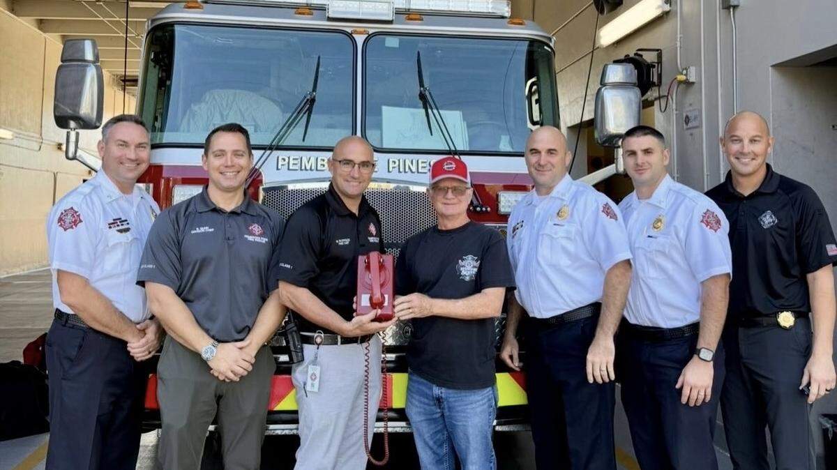 A landline emergency phone used by the Pembroke Pines Fire Department decades ago has made its way back home after it was found at an antique store in Ocala.