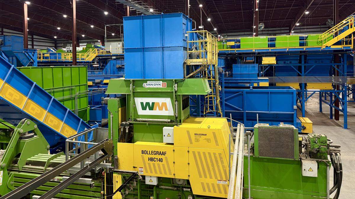 Waste Management Recycling South Florida will process 60-plus tons of material per hour and 275,000 tons of material per year, according to company officials