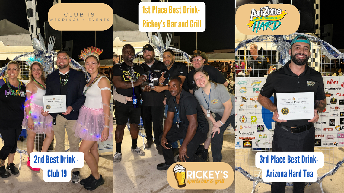 Vendors that placed in the city’s “Best Drink” category: Rickey’s Sports Bar & Grill, Club 19 and Arizona Hard Tea.